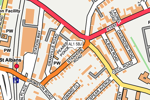 AL1 5BJ map - OS OpenMap – Local (Ordnance Survey)