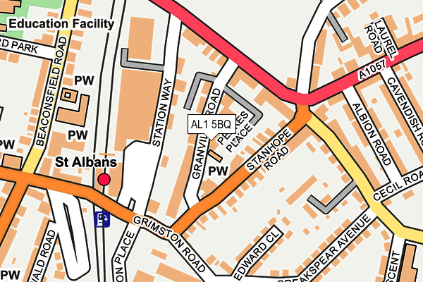 AL1 5BQ map - OS OpenMap – Local (Ordnance Survey)