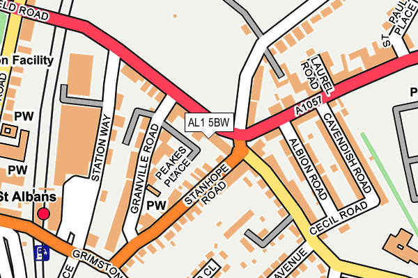 AL1 5BW map - OS OpenMap – Local (Ordnance Survey)