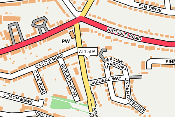 AL1 5DA map - OS OpenMap – Local (Ordnance Survey)