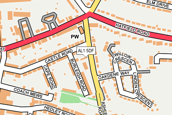 AL1 5DF map - OS OpenMap – Local (Ordnance Survey)