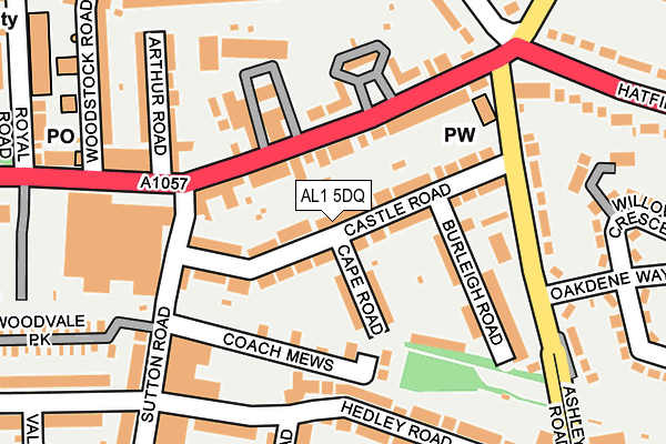 AL1 5DQ map - OS OpenMap – Local (Ordnance Survey)