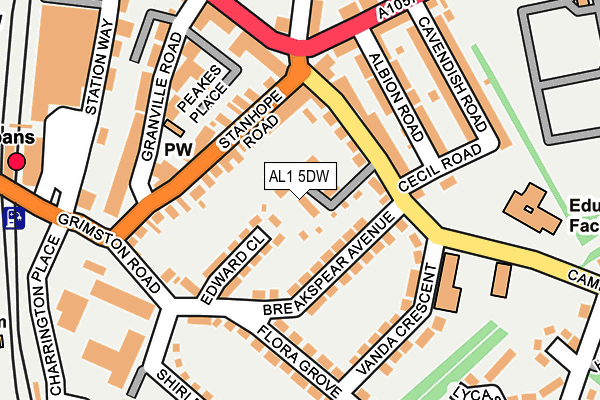 AL1 5DW map - OS OpenMap – Local (Ordnance Survey)