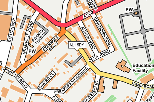 AL1 5DY map - OS OpenMap – Local (Ordnance Survey)