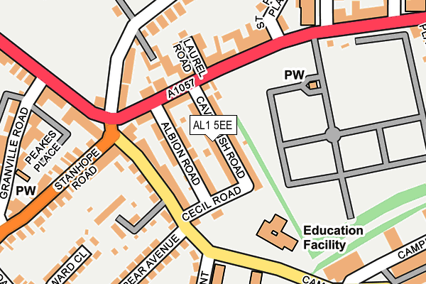 AL1 5EE map - OS OpenMap – Local (Ordnance Survey)