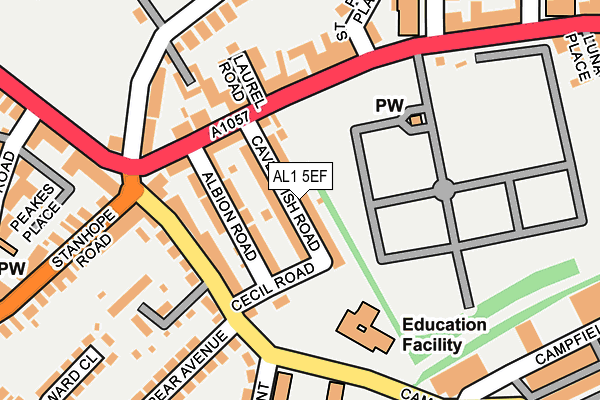 AL1 5EF map - OS OpenMap – Local (Ordnance Survey)