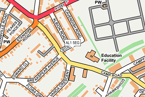 AL1 5EG map - OS OpenMap – Local (Ordnance Survey)