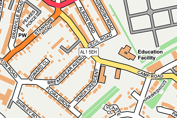 AL1 5EH map - OS OpenMap – Local (Ordnance Survey)