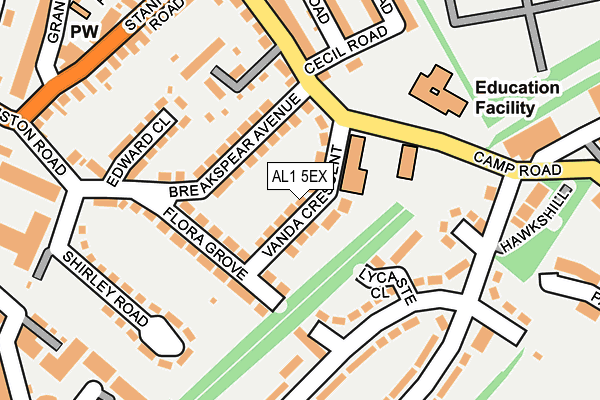 AL1 5EX map - OS OpenMap – Local (Ordnance Survey)