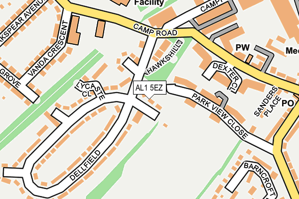 AL1 5EZ map - OS OpenMap – Local (Ordnance Survey)