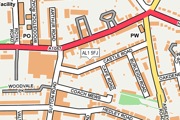 AL1 5FJ map - OS OpenMap – Local (Ordnance Survey)