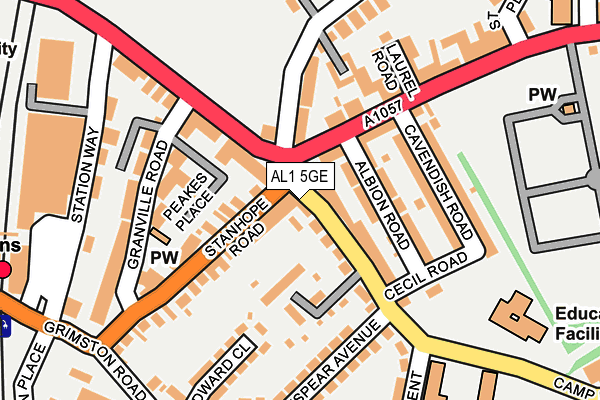 AL1 5GE map - OS OpenMap – Local (Ordnance Survey)