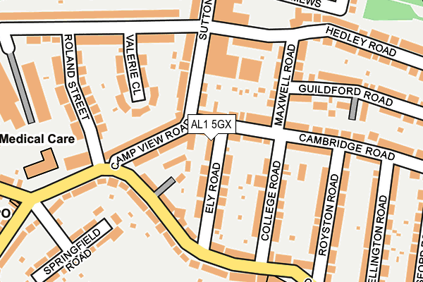 AL1 5GX map - OS OpenMap – Local (Ordnance Survey)