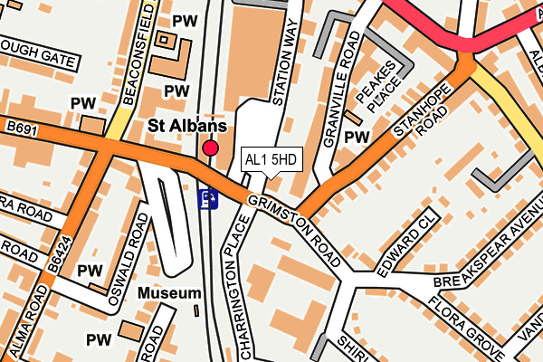 AL1 5HD map - OS OpenMap – Local (Ordnance Survey)