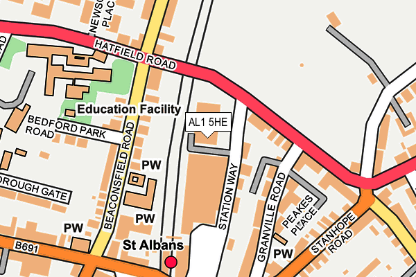 AL1 5HE map - OS OpenMap – Local (Ordnance Survey)