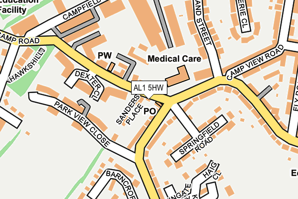 AL1 5HW map - OS OpenMap – Local (Ordnance Survey)