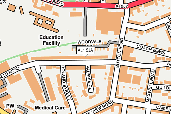 AL1 5JA map - OS OpenMap – Local (Ordnance Survey)