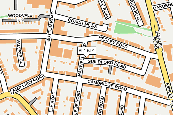 AL1 5JZ map - OS OpenMap – Local (Ordnance Survey)