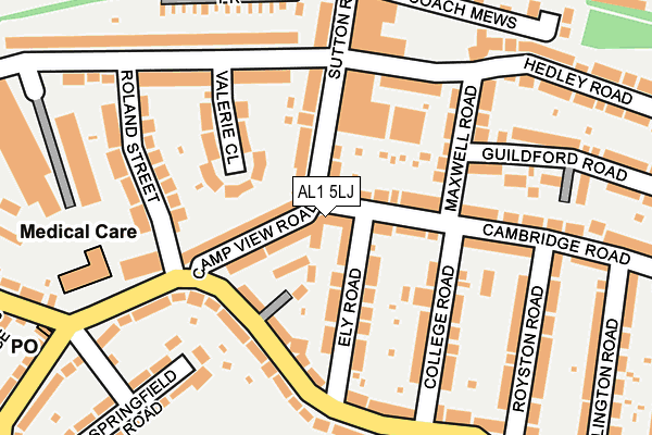AL1 5LJ map - OS OpenMap – Local (Ordnance Survey)