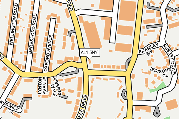 AL1 5NY map - OS OpenMap – Local (Ordnance Survey)