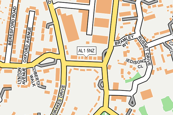 AL1 5NZ map - OS OpenMap – Local (Ordnance Survey)