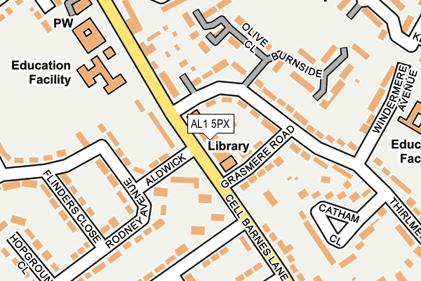 AL1 5PX map - OS OpenMap – Local (Ordnance Survey)
