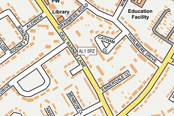 AL1 5PZ map - OS OpenMap – Local (Ordnance Survey)