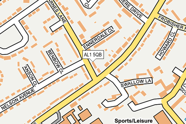 AL1 5QB map - OS OpenMap – Local (Ordnance Survey)