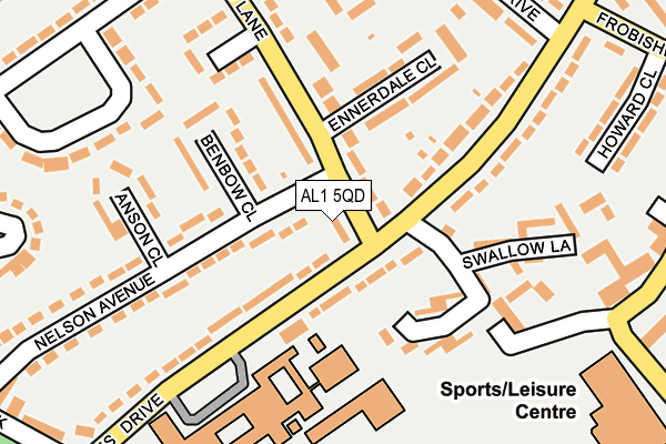 AL1 5QD map - OS OpenMap – Local (Ordnance Survey)