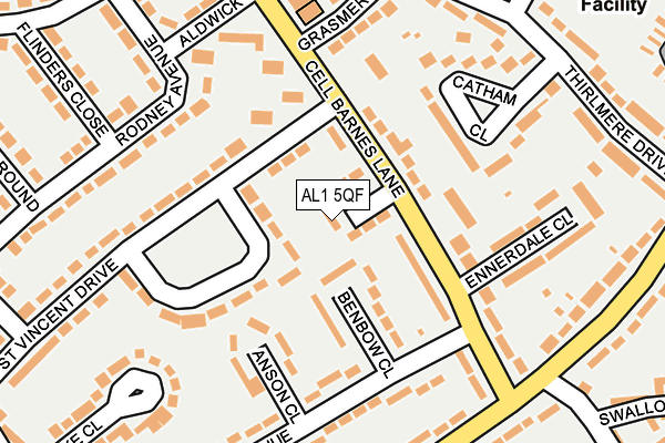 AL1 5QF map - OS OpenMap – Local (Ordnance Survey)