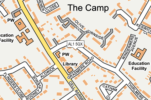 AL1 5QX map - OS OpenMap – Local (Ordnance Survey)