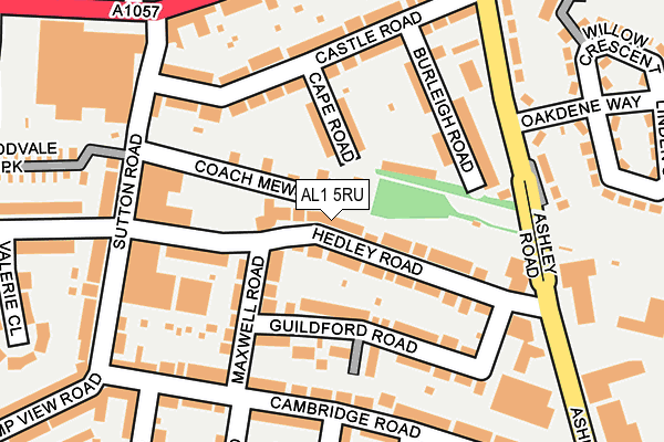 AL1 5RU map - OS OpenMap – Local (Ordnance Survey)