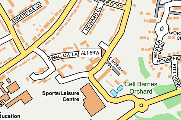 AL1 5RW map - OS OpenMap – Local (Ordnance Survey)