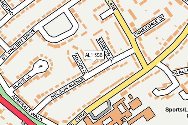 AL1 5SB map - OS OpenMap – Local (Ordnance Survey)