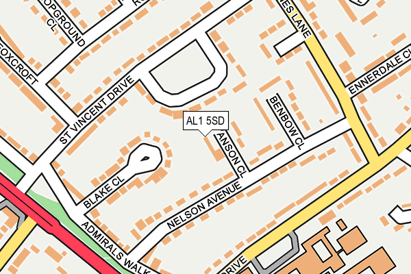 AL1 5SD map - OS OpenMap – Local (Ordnance Survey)