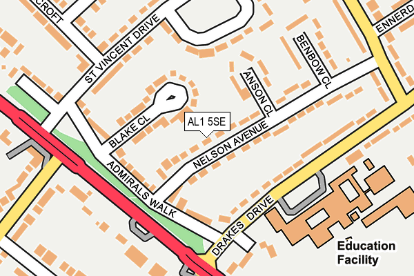 AL1 5SE map - OS OpenMap – Local (Ordnance Survey)