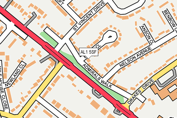 AL1 5SF map - OS OpenMap – Local (Ordnance Survey)