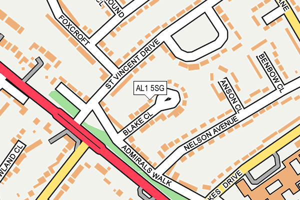 AL1 5SG map - OS OpenMap – Local (Ordnance Survey)