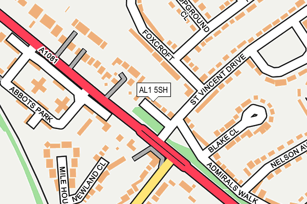 AL1 5SH map - OS OpenMap – Local (Ordnance Survey)