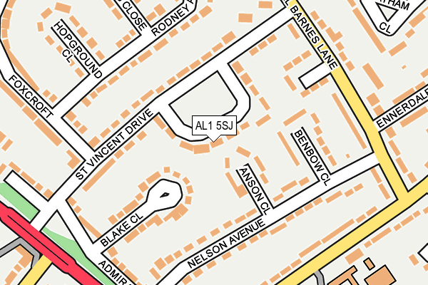 AL1 5SJ map - OS OpenMap – Local (Ordnance Survey)
