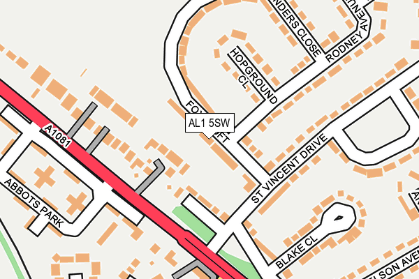 AL1 5SW map - OS OpenMap – Local (Ordnance Survey)