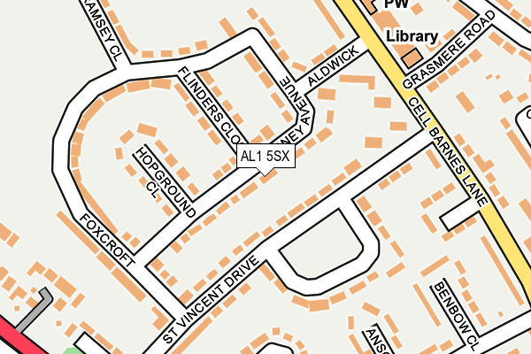 AL1 5SX map - OS OpenMap – Local (Ordnance Survey)