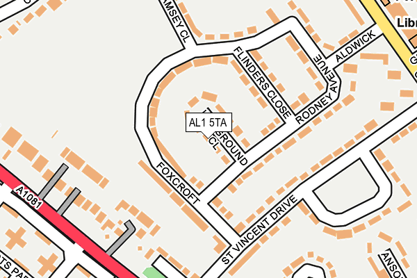 AL1 5TA map - OS OpenMap – Local (Ordnance Survey)