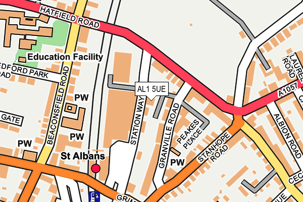 AL1 5UE map - OS OpenMap – Local (Ordnance Survey)