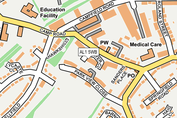AL1 5WB map - OS OpenMap – Local (Ordnance Survey)