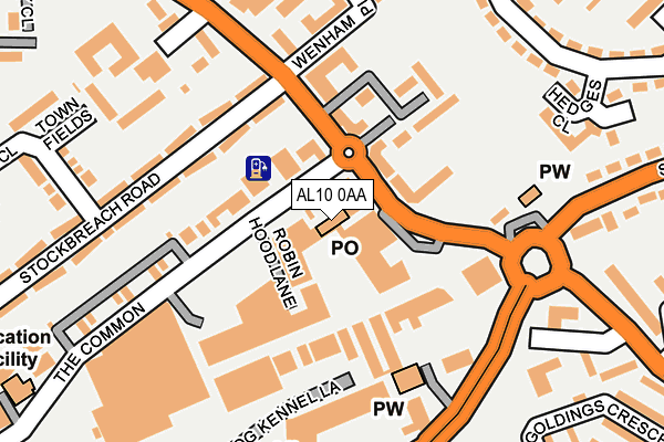 AL10 0AA map - OS OpenMap – Local (Ordnance Survey)