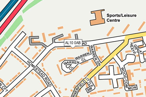 AL10 0AB map - OS OpenMap – Local (Ordnance Survey)