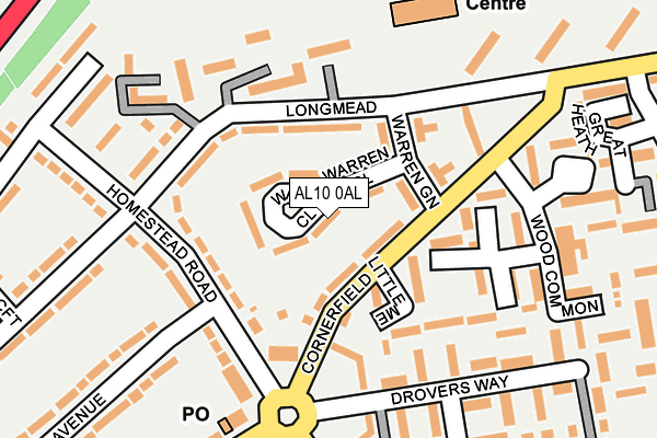 AL10 0AL map - OS OpenMap – Local (Ordnance Survey)