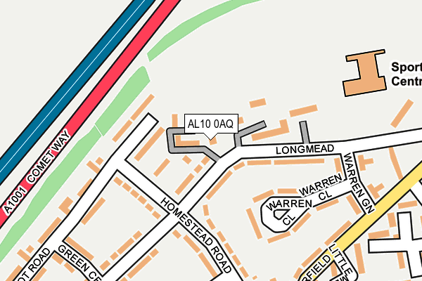 AL10 0AQ map - OS OpenMap – Local (Ordnance Survey)