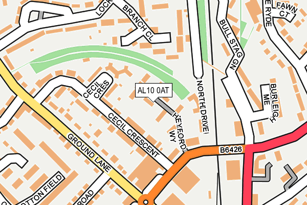 AL10 0AT map - OS OpenMap – Local (Ordnance Survey)